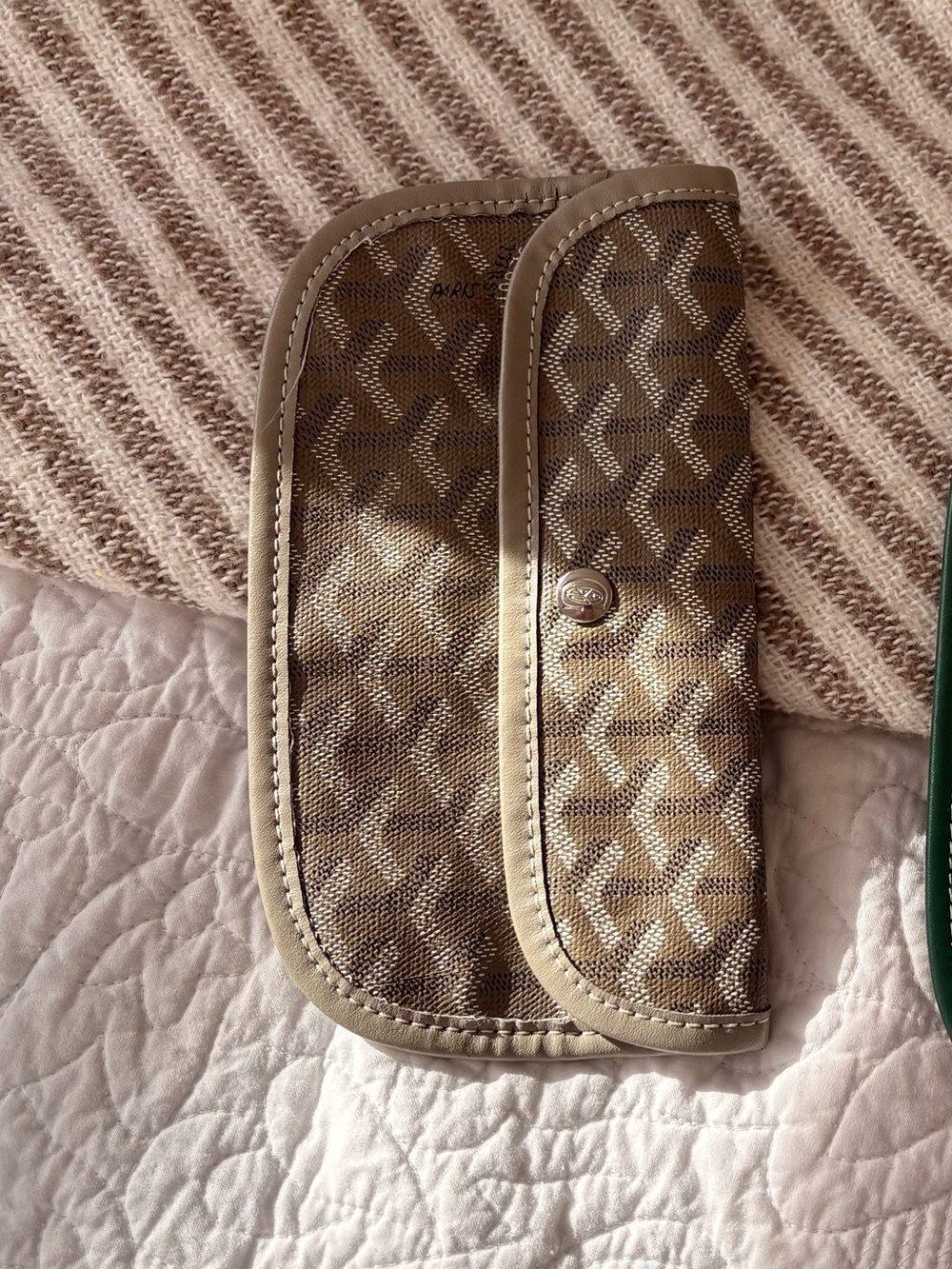 Luxury -Inspired Small Pouch - khaki